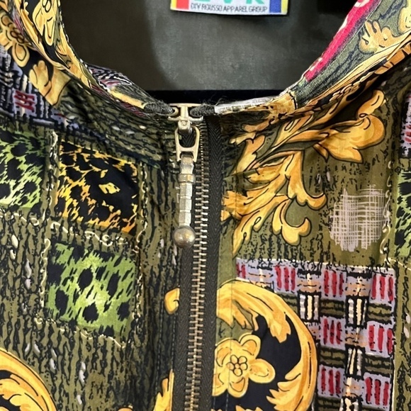 EVR DIV Rousso Jacket Women 2X Green Floral Silk Regal Retro Neutral 80s Granny - Picture 9 of 13